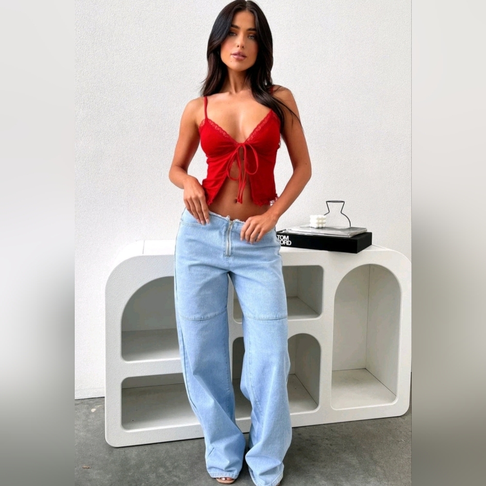 NWT that's so fetch wide leg low rise distressed y2k 90s baggy jeans size 10